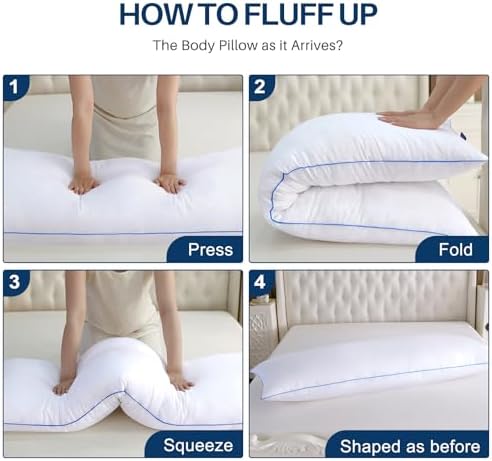 YZ HOME Body Pillow for Adults - Memory Foam and Microfiber