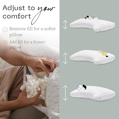 Coop Home Goods Original Crescent Adjustable Pillow for Shoulder Neck Support