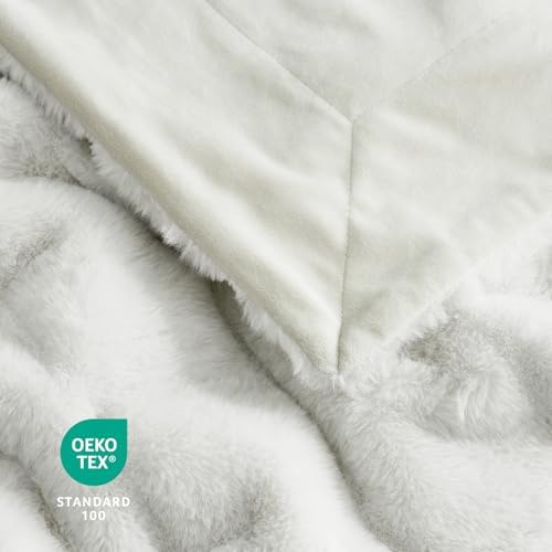 Cozy Bliss Faux Fur Throw Blanket - 50x60 Inches Beige