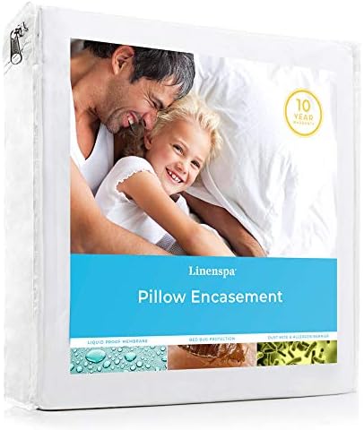 Linenspa Waterproof Pillow Encasement - 360 Protection White
