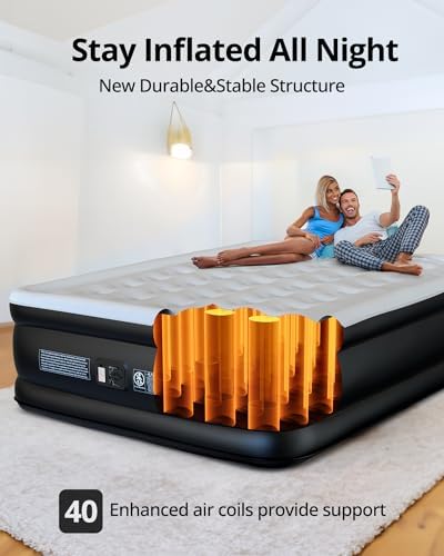 Airefina Queen Air Mattress with Built In Pump and Carrying Bag