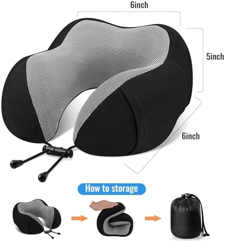 CloudBliss Travel Pillow Memory Foam Adjustable Breathable Neck Support