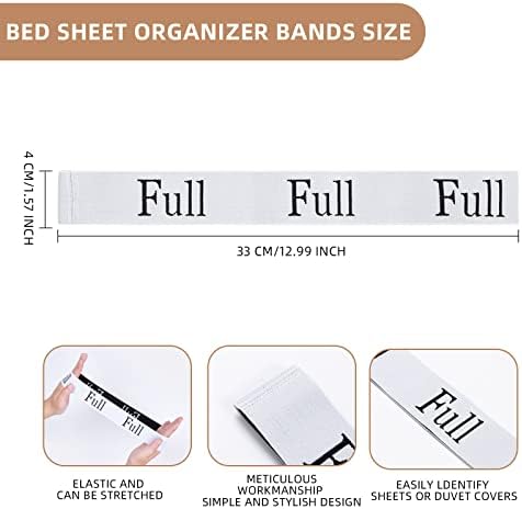 4PCS Bed Sheet Organizer Bands with Labels for Linen Closet Storage