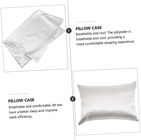KICHOUSE 2pcs Silk Pillowcase Set Breathable Cover