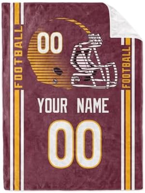 KREDE W Baby Blanket Custom Name and Number Throw