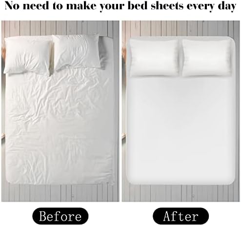 Morcheiong Sheet Fasteners - 4 Pack Adjustable Bed Sheet Straps Black