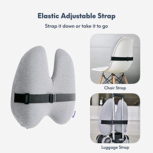 C CUSHION LAB Extra Dense Lumbar Pillow with Strap - Grey