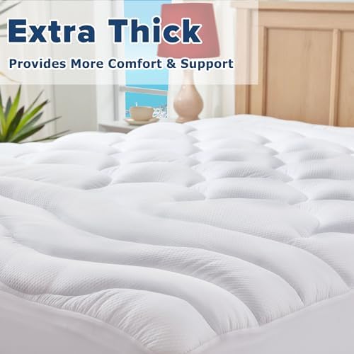 Elven Home Thick Cooling Mattress Pad for Double Bed