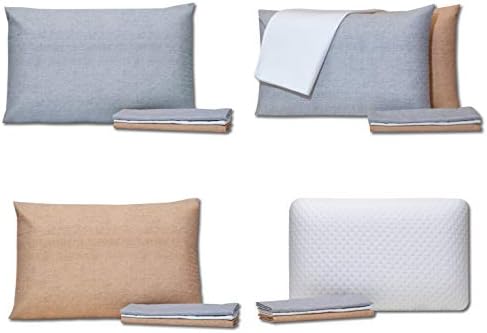 VISCO LOVE Memory Foam Travel Pillow with Covers
