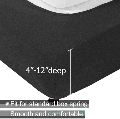 Box Spring Cover Queen Size - Heather Gray Jersey Knit Bed Skirt