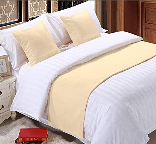 Solid 5 Piece Bed Runner Set with 4 Pillow Shams 1