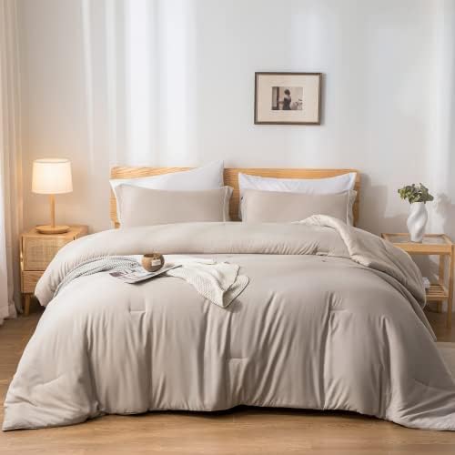 Weigelia Queen Comforter Set 7 Pieces Oatmeal