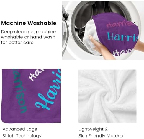 Custom Name Blanket - Personalized Flannel Throw for Baby Kids Adults Purple