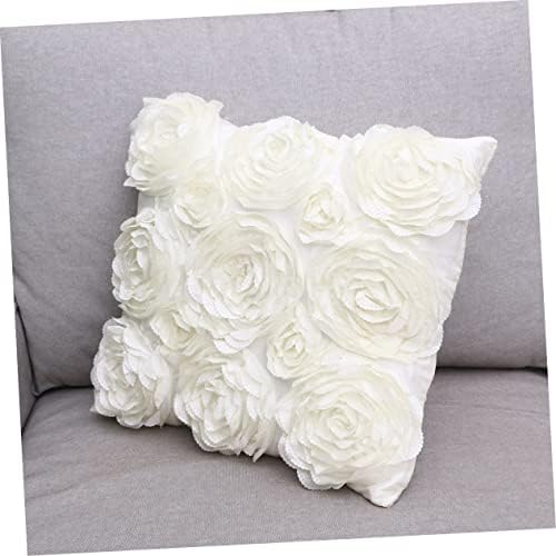 QUMIIRITY 3D Rose Decorative Pillowcase with Invisible Zipper