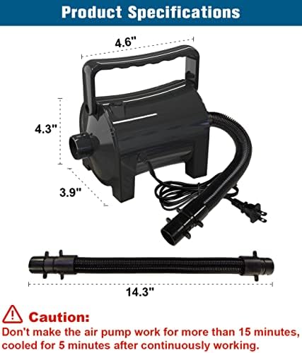 Artigarden 460W Electric Air Pump with 5 Nozzles and Hose