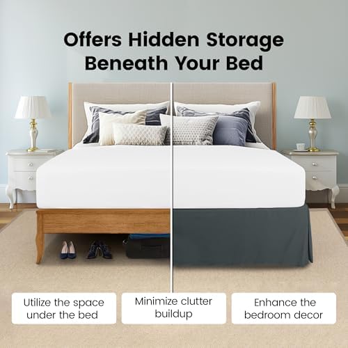 Utopia Bedding California King Bed Skirt - Soft Quadruple Pleated Ruffle