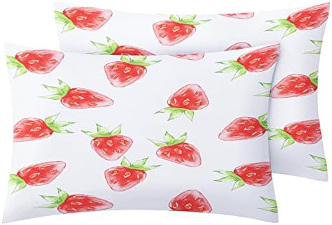 Strawberry Pillow Cases Set of 2 - Kawaii Kids Bed Decor