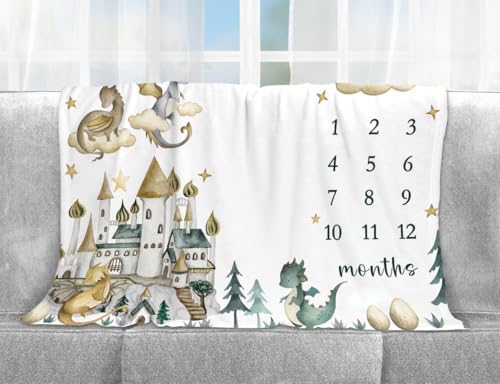 Yuzioey Dragon Milestone Blanket for Baby Growth Tracking