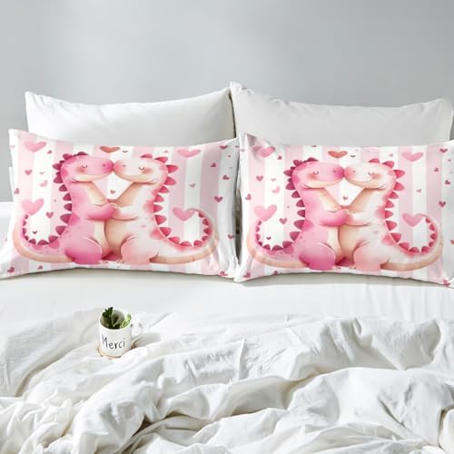 Castle Fairy Pink Dinosaur Sheet Set Kawaii Kids Bedding