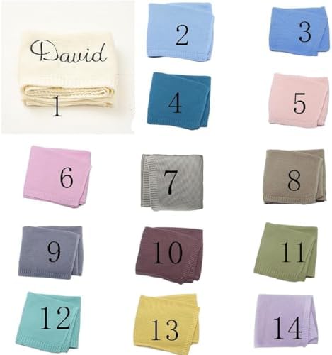 Personalized Custom Embroidered Chunky Knit Baby Blanket 40x30 Inch