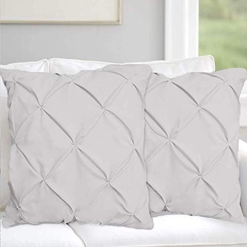 Saferay Green Pinch Pleated Pillow Shams Set of 2