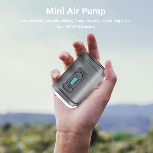 ICEKATI Portable Air Pump with LED Light and 5 Nozzles