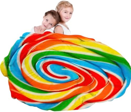 ARESD Rainbow Lollipop Throw Blanket 71 Inches