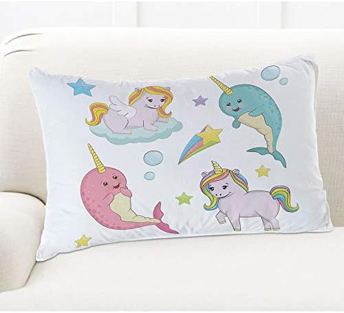 EKOBLA Cute Unicorn Animals Throw Pillow Cover 20x30 Inch
