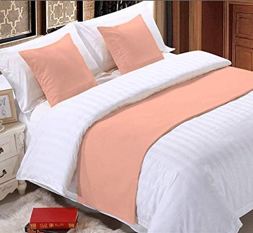 Solid 3 Piece Bed Runner with Pillow Shams and Scarf Protector