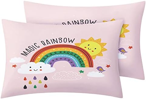 Phtbz Rainbow Pillowcase Set of 2 - Soft Microfiber with Hidden Zipper