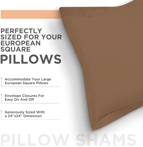 CharlottelyHues 1000 Thread Count Euro Pillow Shams Set of 2