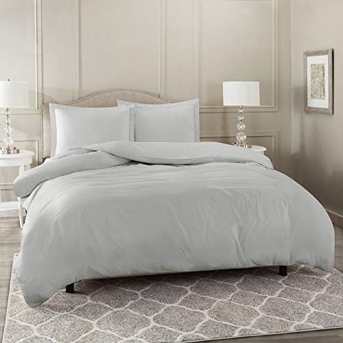 Nestl 7-Piece Queen Duvet Cover Set - Silver Gray
