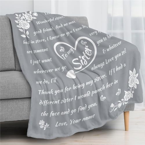 Custom I Love Sister Blanket - 30x40 Micro Flannel
