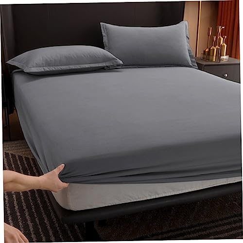 CIYODO Anti-Slip Cotton Mattress Protector Fitted Sheet Grey