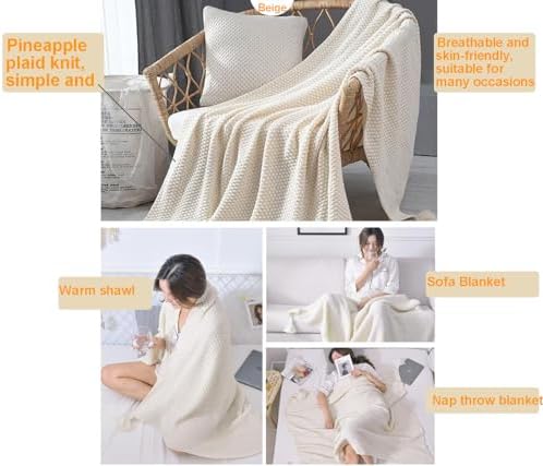 GlitzyStar Nordic Tassel Knitted Throw Blanket