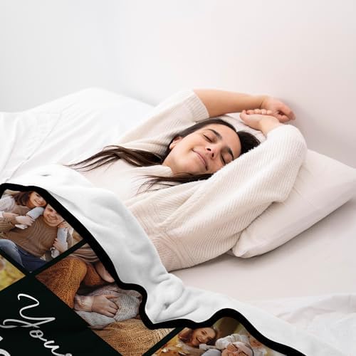 Yofair Custom Photo Blanket for Family Mom Dad Christmas Birthday Gifts