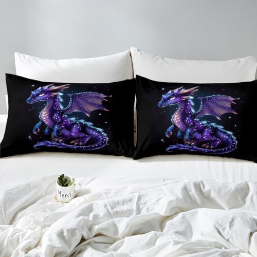 Cute Dragon Fitted Sheet Set Twin Size with 1 Pillowcase