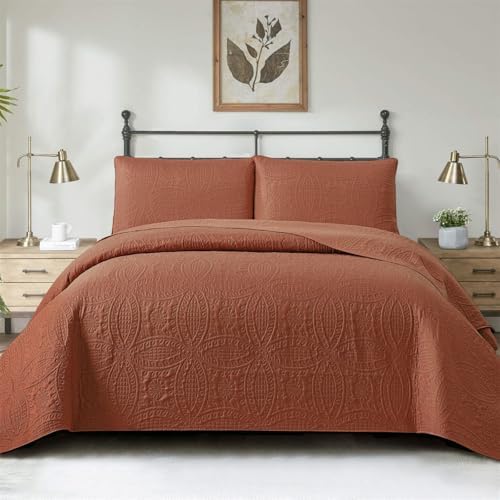 3-Piece Reversible Embroidered Bedspread Set