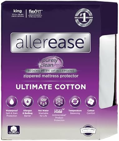 AllerEase Ultimate Allergy Protection Zippered Mattress Protector King 1