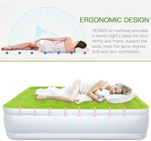 YENING Full Size Air Mattress with Built In Pump