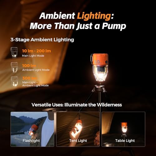 FLEXTAILGEAR Max Pump 3 Air Pump with Camping Light