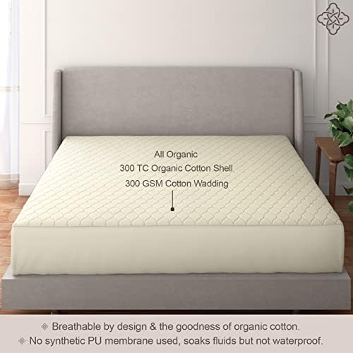 BIOWEAVES Organic Cotton Mattress Pad Cover Twin