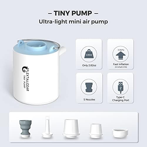 FLEXTAILGEAR Ultra-Mini Air Pump with USB Rechargeable Blue