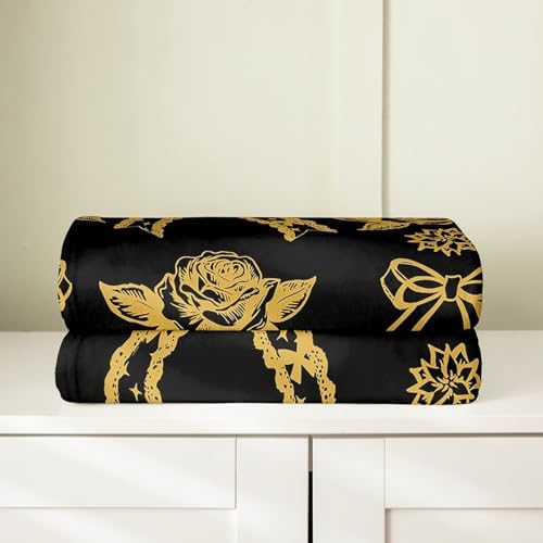 Feelyou 40x50 Yellow Bow Fleece Throw Blanket for Kids