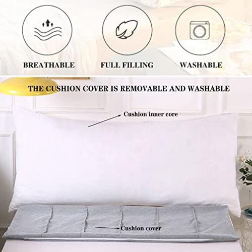 ZZYK Triangular Headboard Pillow Soft Large Bolster with Removable Cover Grey 70180cm 1