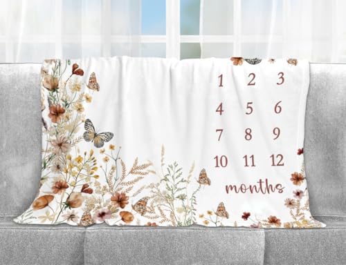 Yuzioey Wilfflower Girl Milestone Blanket 50x40 1