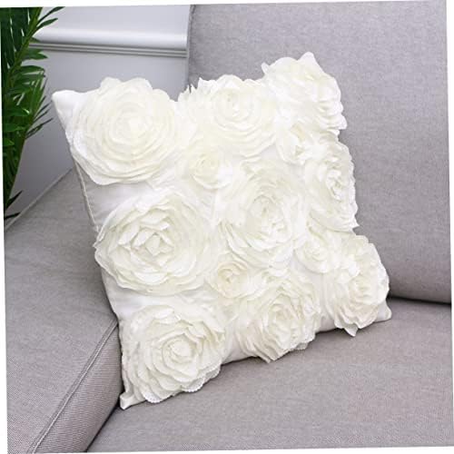 QUMIIRITY 3D Rose Decorative Pillowcase with Invisible Zipper
