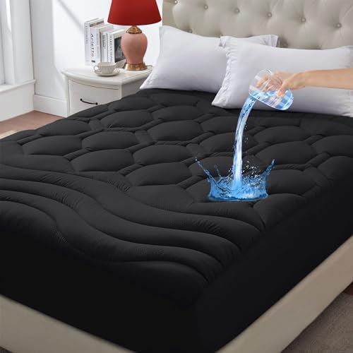 Twin Mattress Pad Waterproof with Pillow Top Cooling and 8-21 Deep Pocket