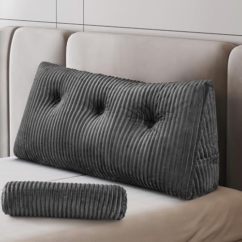 Z-hom Large Wedge Pillow Headboard - Grey