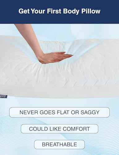 ZonLi Memory Foam Body Pillow for Adults 20x54 Inch White 1